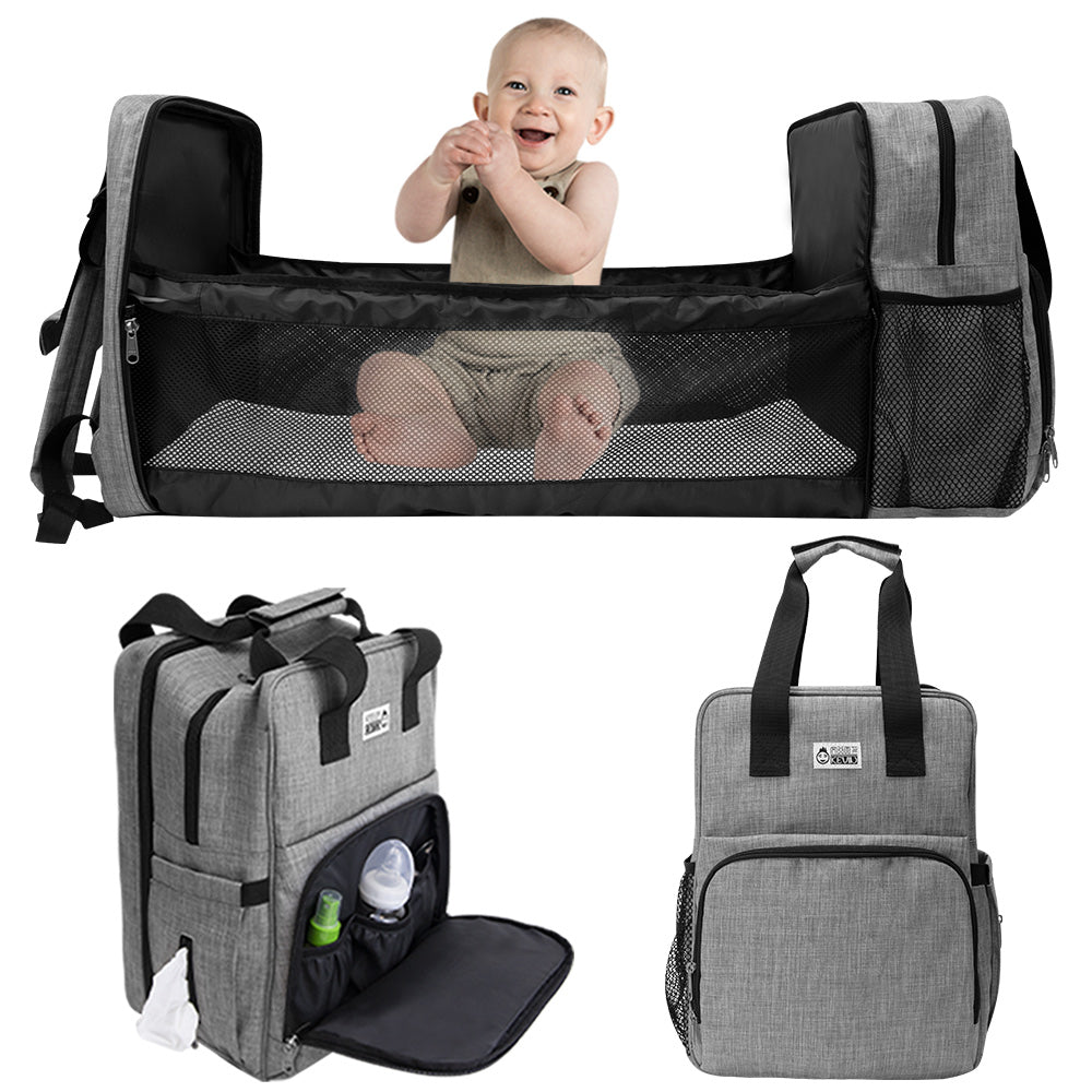 Sac à dos à couches pour bébé Sac de voyage multifonction pliable avec matelas à langer pour dormir