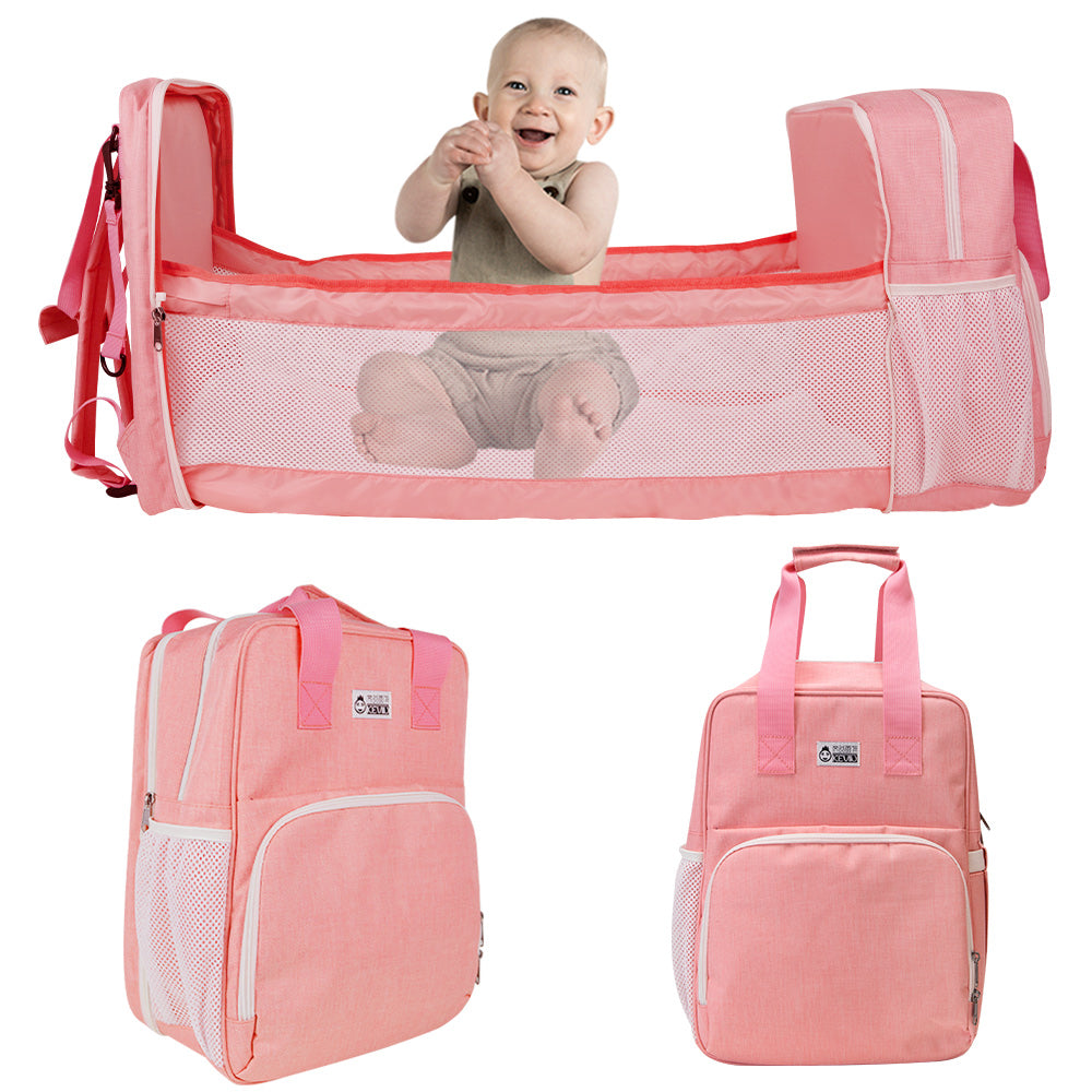 Sac à dos à couches pour bébé Sac de voyage multifonction pliable avec matelas à langer pour dormir