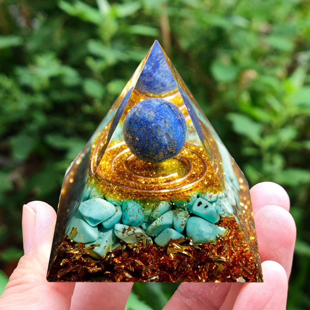 Pyramide Orgonite arbre de vie, convertisseur d'énergie en cristal porte-bonheur