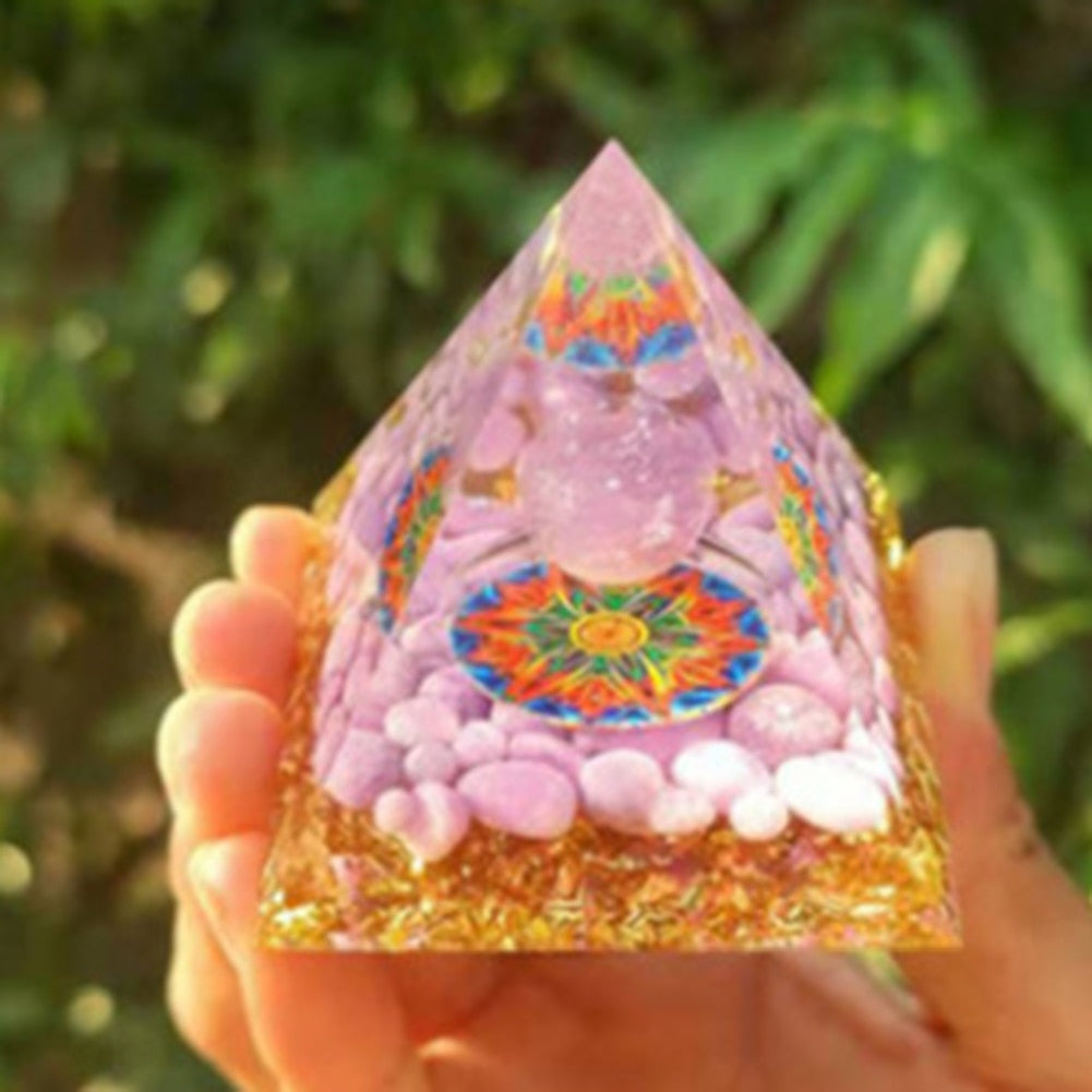 Pyramide Orgonite arbre de vie, convertisseur d'énergie en cristal porte-bonheur