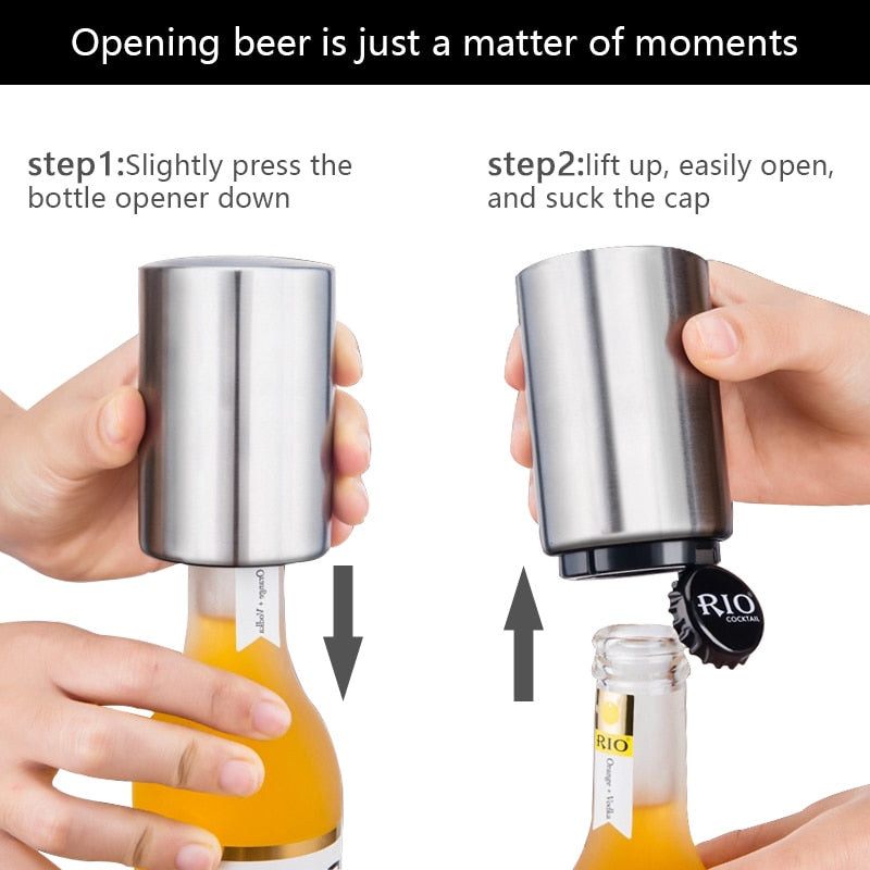 Ouvre-bouteille automatique magnétique en acier inoxydable Gadgets de cuisine fournitures de Bar