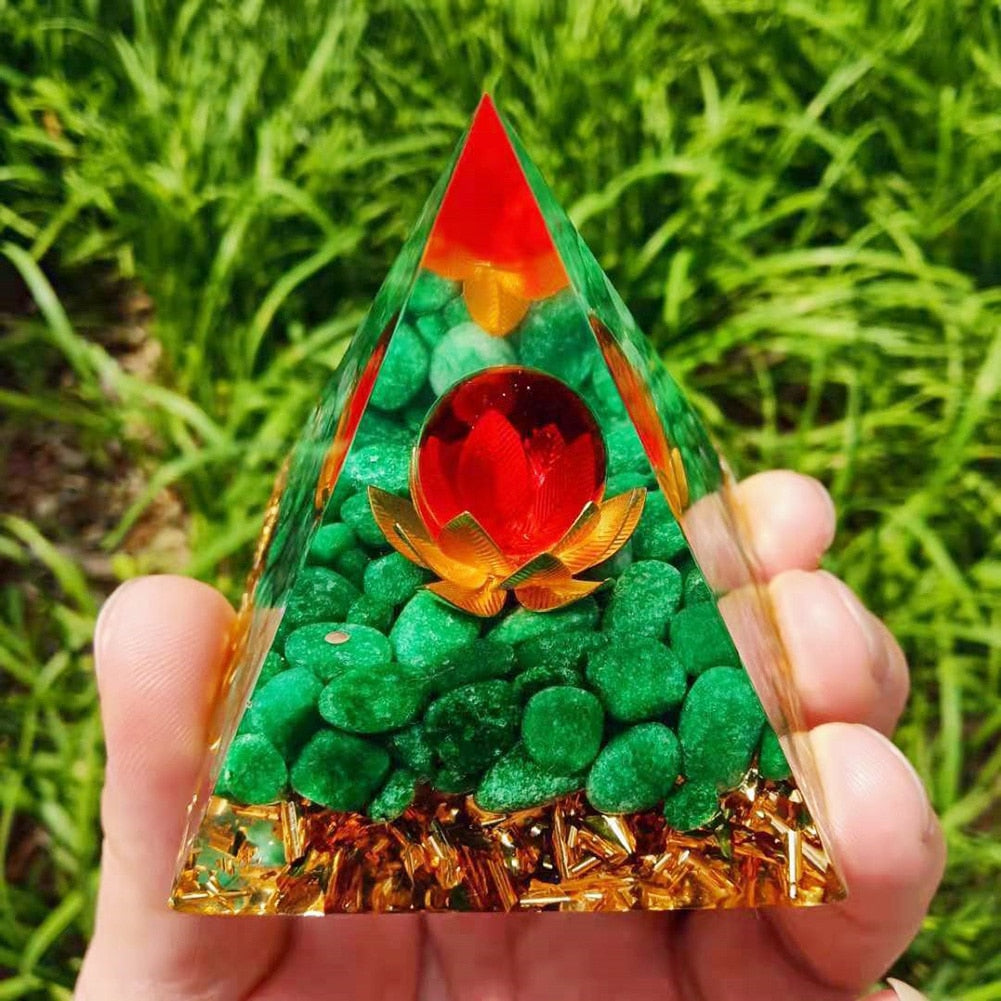 Pyramide Orgonite arbre de vie, convertisseur d'énergie en cristal porte-bonheur