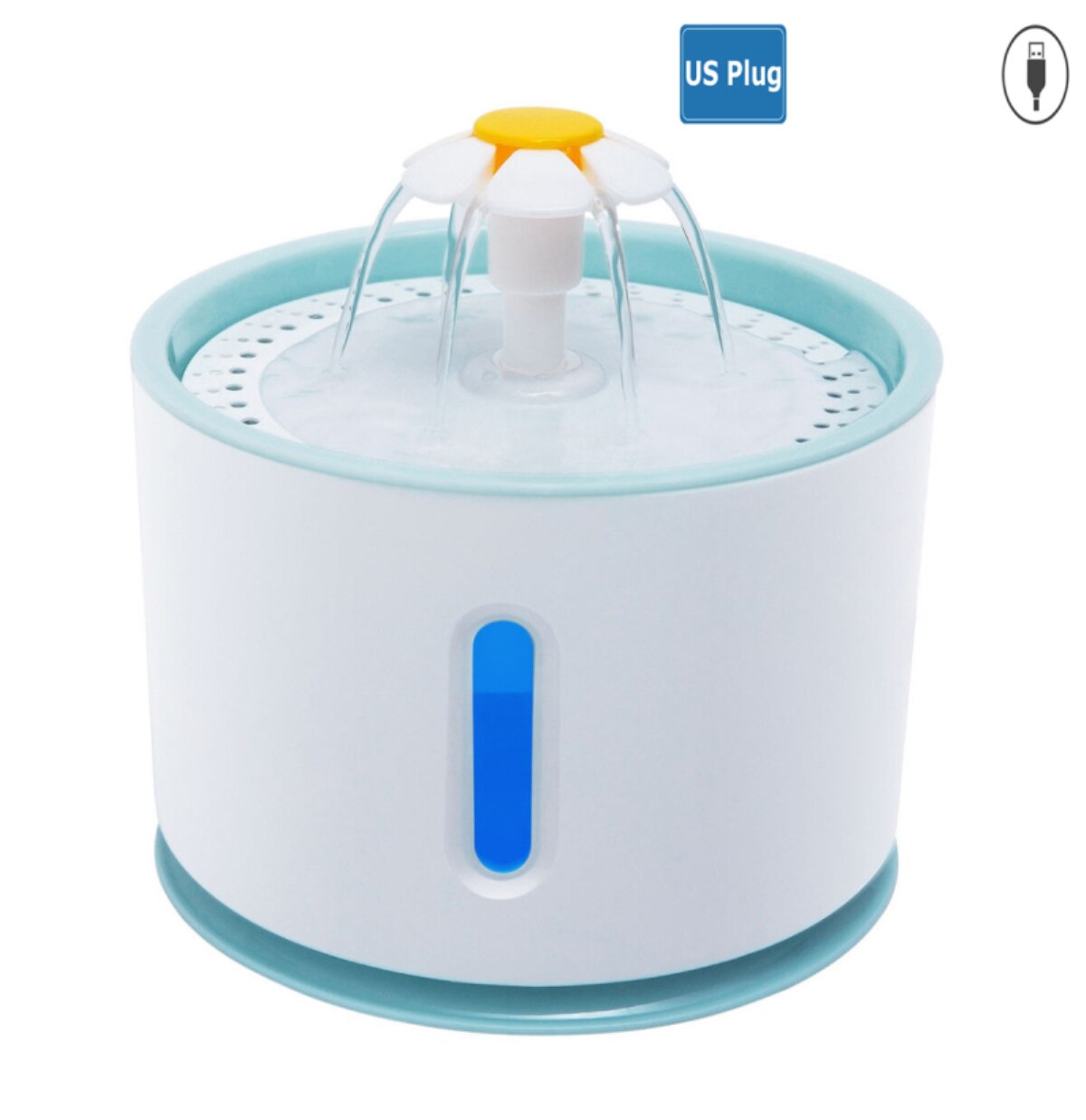 Fontaine A Eau Chat Chien Distributeur Electrique Automatique Filtre LED 2,4L