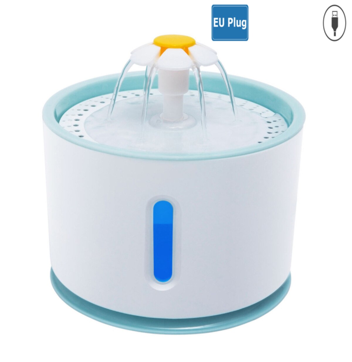 Fontaine A Eau Chat Chien Distributeur Electrique Automatique Filtre LED 2,4L
