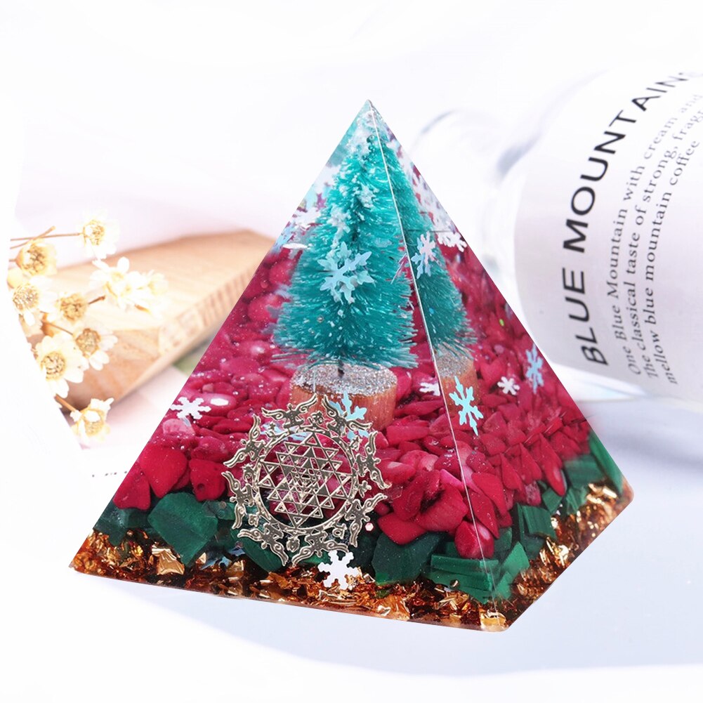 Pyramide Orgonite arbre de vie, convertisseur d'énergie en cristal porte-bonheur