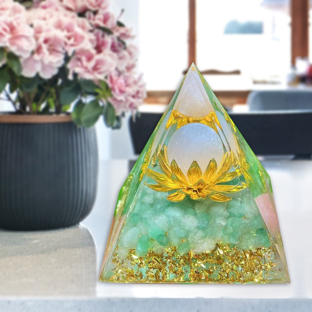 Pyramide Orgonite arbre de vie, convertisseur d'énergie en cristal porte-bonheur