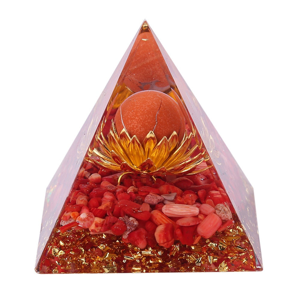 Pyramide Orgonite arbre de vie, convertisseur d'énergie en cristal porte-bonheur