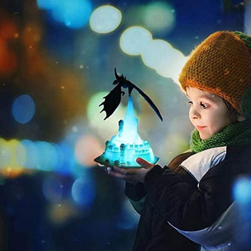 Lampe LED imprimée 3D en forme de Dragon volcanique, luminaire décoratif d'intérieur, idéal comme cadeau de noël