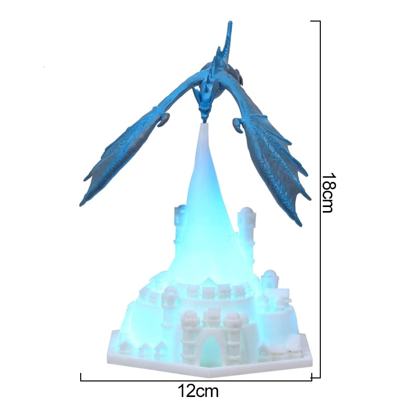 Lampe LED imprimée 3D en forme de Dragon volcanique, luminaire décoratif d'intérieur, idéal comme cadeau de noël