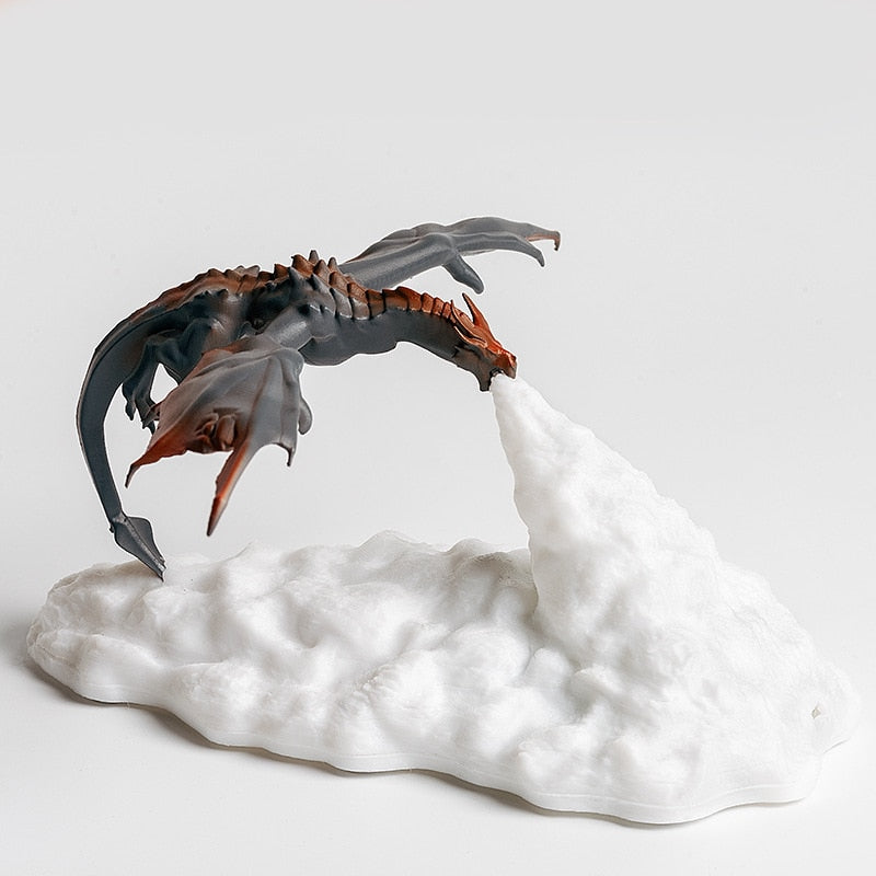 Lampe LED imprimée 3D en forme de Dragon volcanique, luminaire décoratif d'intérieur, idéal comme cadeau de noël