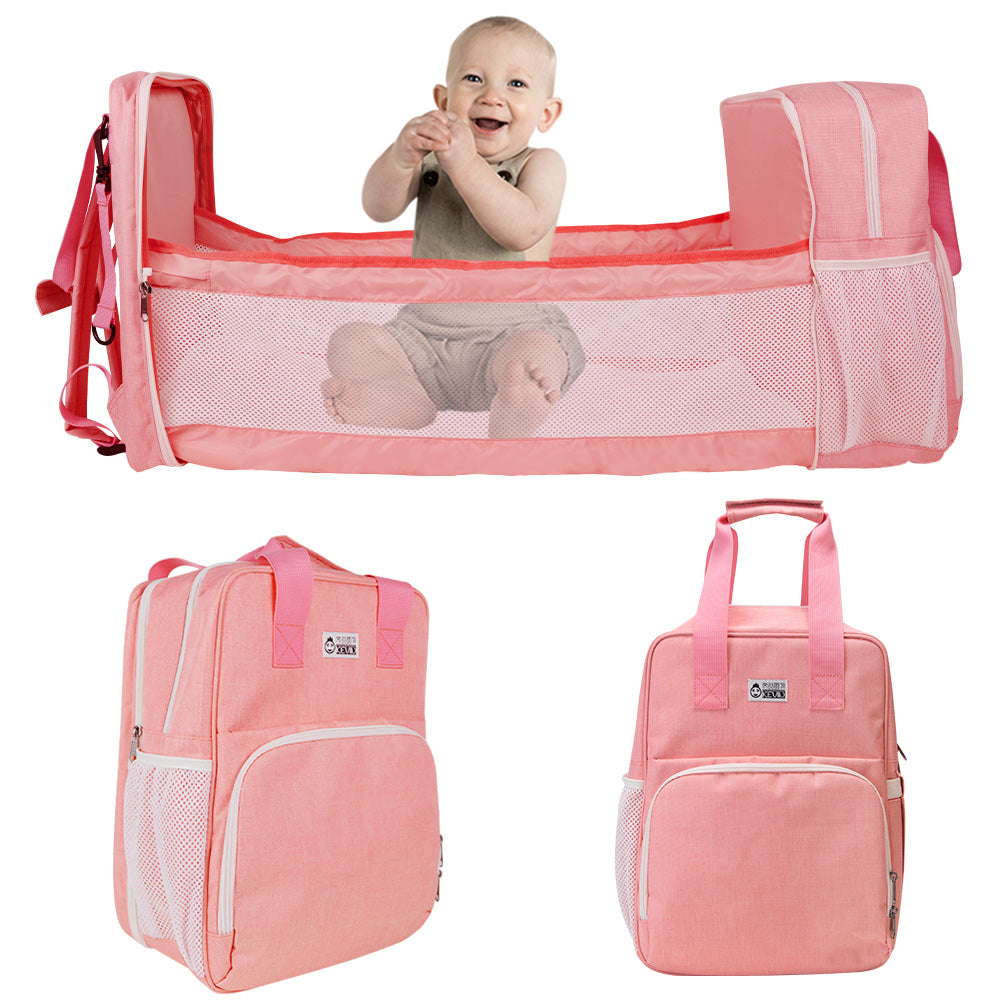 Baby Diaper Backpack Foldable Multi-Function Travel Bag with Changing Pad for Sleeping