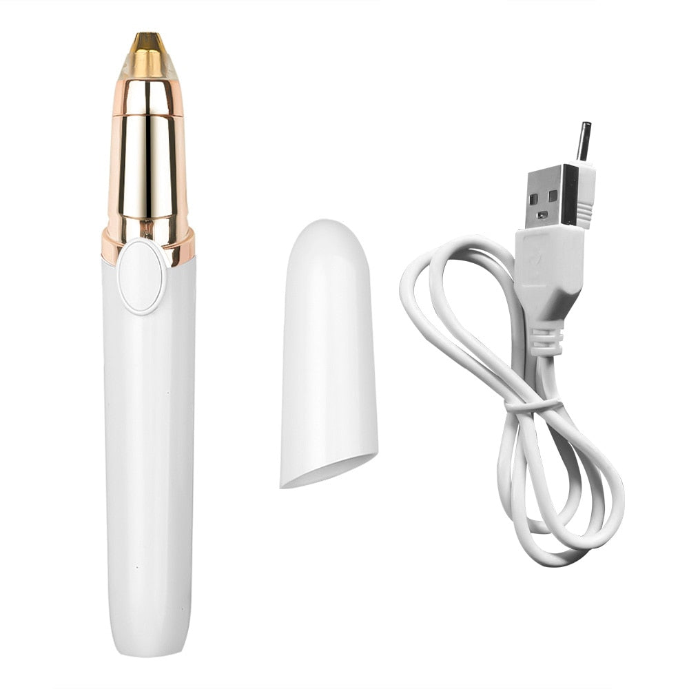 Tondeuse à Sourcils Électrique pour Femme, Rechargeable par USB, Mini Épilateur
