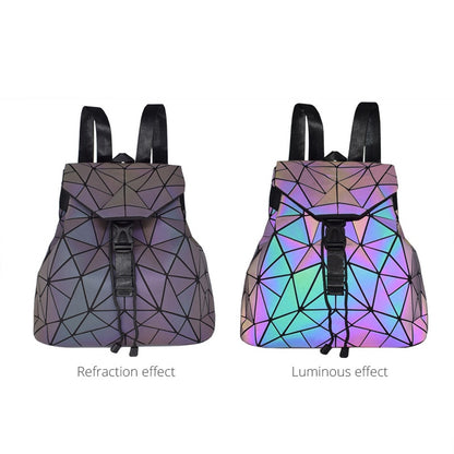Sac à dos lumineux holographique pour femmes, sac à bandoulière
