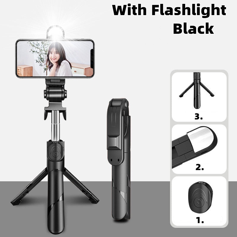 Bluetooth Wireless Selfie Stick, Foldable Mini Phone Tripod