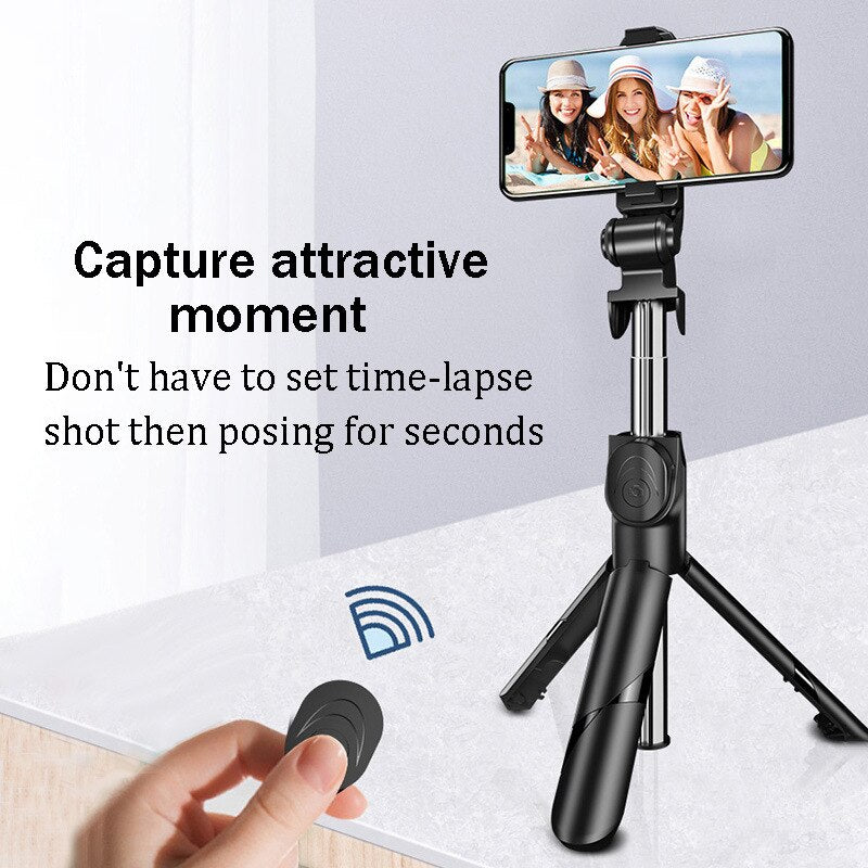Perche à Selfie sans fil Bluetooth, Mini trépied pliable pour téléphone