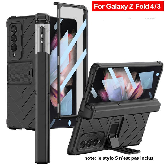 Capa Pour Samsung Galaxy Z Plier 3 4 Fold3 Fold4 5G Étui Magnétique Charnière Glissière Stylo